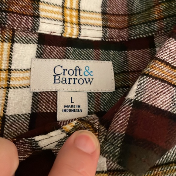Croft & Barrow Men’s Flannel Shirt NWT - Picture 8 of 8